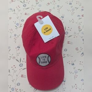 ♥️ NWT Life is Good Kids Red Baseball Cap